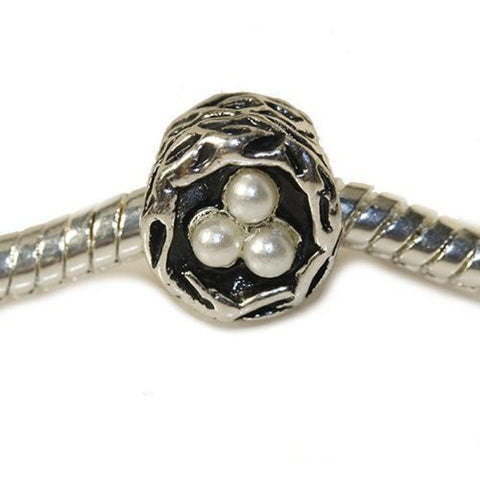 Birds Nest with eggs Charm European Bead Compatible for Most European Snake Chain Bracelet - Sexy Sparkles Fashion Jewelry - 3