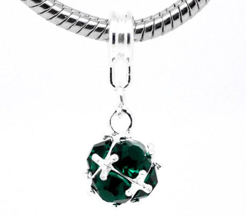 May Birthstone European Bead Compatible for Most European Snake Chain Charm Bracelet - Sexy Sparkles Fashion Jewelry - 3