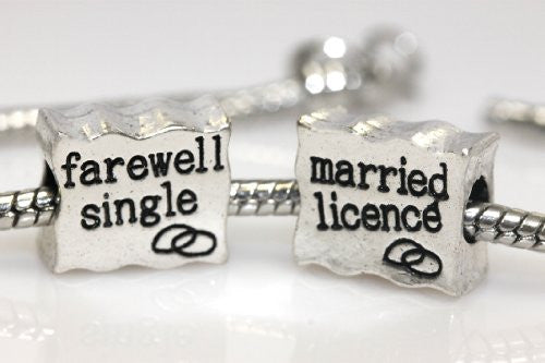 Farewell Single Married Licence European Bead Charm for snake charm Bracelet - Sexy Sparkles Fashion Jewelry