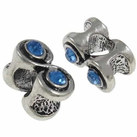 Eternity Charm with Blue Crystals Bead Spacers for Snake Chain Charm Bracelet - Sexy Sparkles Fashion Jewelry - 2