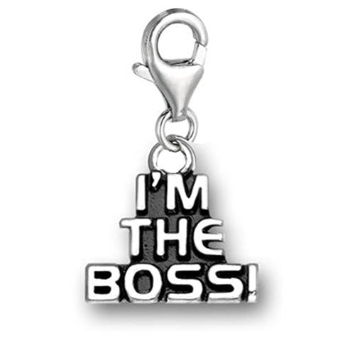 Clip on I'm the Boss Dangle Pendant for European Clip on Charm Jewelry w/ Lobster Clasp - Sexy Sparkles Fashion Jewelry