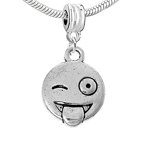 Facial Expression Charm for European Snake Chain Charm Bracelet (Tongue)