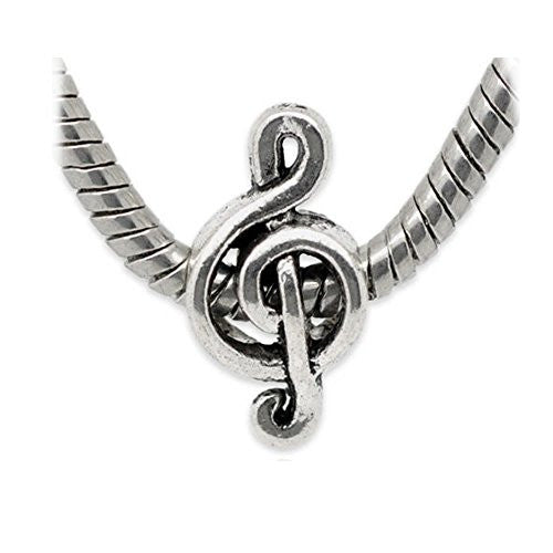 G Clef Music CharmSpacer European Bead Compatible for Most European Snake Chain Bracelet