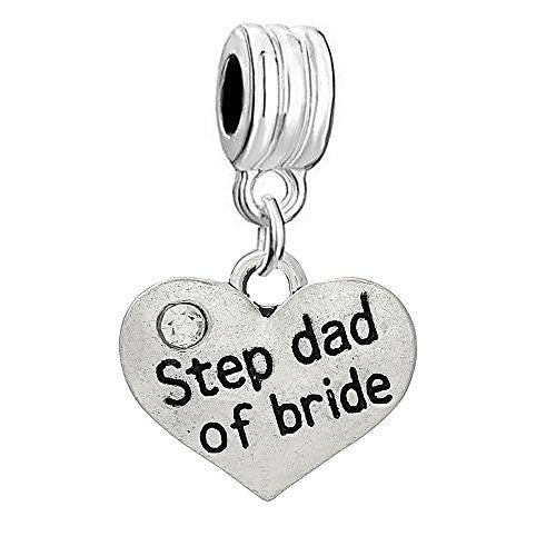 Step Dad of Bride Charm for Most European Snake Chain Bracelet - Sexy Sparkles Fashion Jewelry