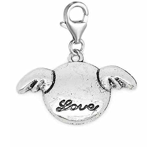Clip on LOVE Charm Dangle Pendant for European Clip on Charm Jewelry with Lobster Clasp - Sexy Sparkles Fashion Jewelry