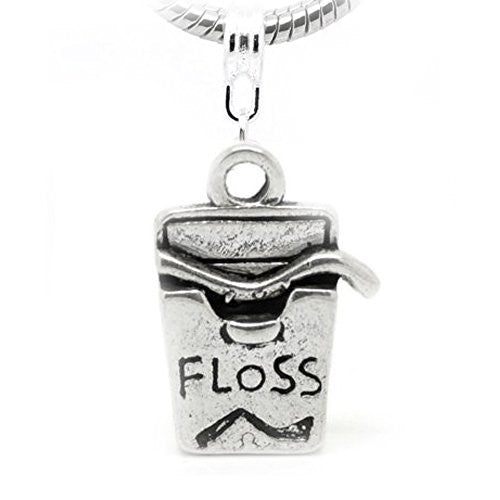 Floss Dangle Charm European Bead Compatible for Most European Snake Chain Bracelet - Sexy Sparkles Fashion Jewelry