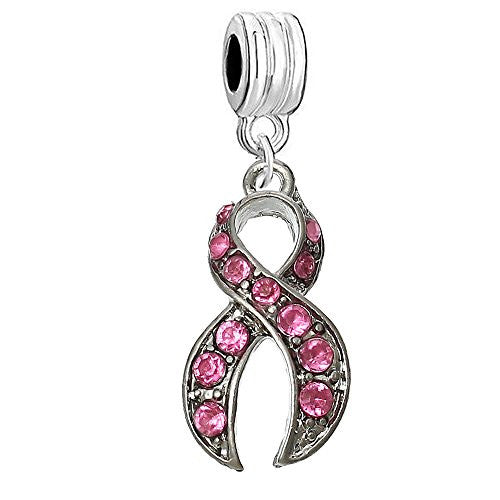 Awarness Ribbon With Pink  Crystals - Sexy Sparkles Fashion Jewelry