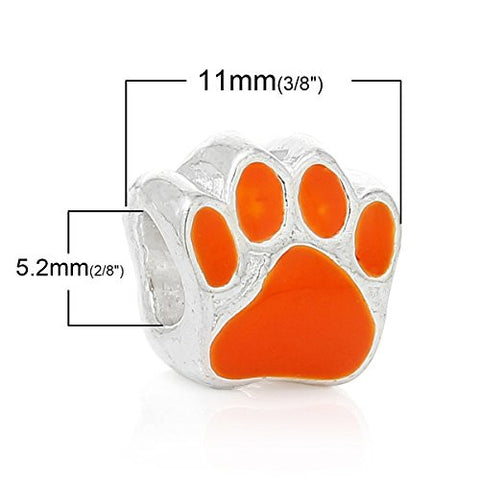 Orange Bear Paw Charm Bead - Sexy Sparkles Fashion Jewelry - 3