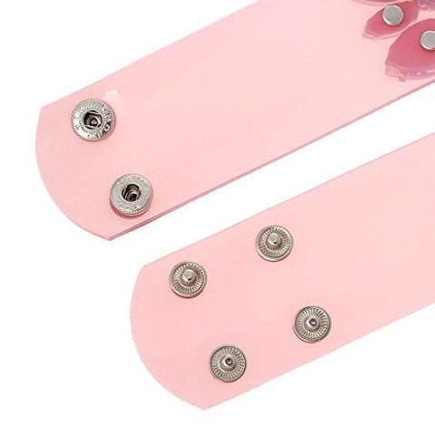 Pink PVC Bangel Bracelet with Clear Crystals - Sexy Sparkles Fashion Jewelry - 3
