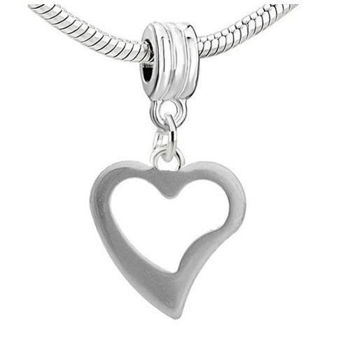 Heart Charm Dangle European Bead Compatible for Most European Snake Chain Bracelet - Sexy Sparkles Fashion Jewelry
