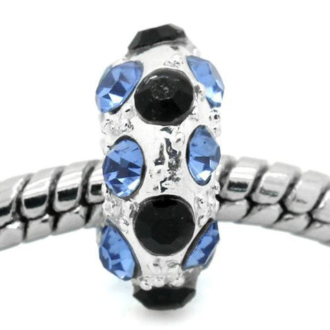 Blue, Clear and Black Bead Spacer for Snake Chain Charm Bracelet - Sexy Sparkles Fashion Jewelry - 4