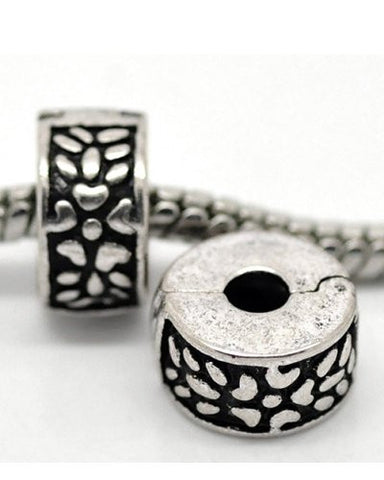 Flower Hearts Clip Lock Stopper Bead For Snake Chain Bracelet - Sexy Sparkles Fashion Jewelry - 3