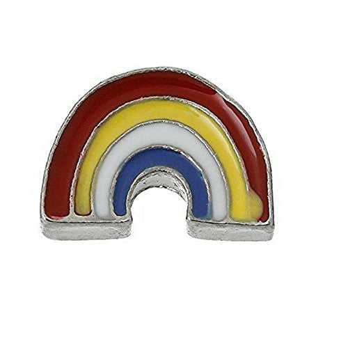 Floating Charms for Glass Living Memory Locket Pendant and Stainless Steel Back Plate (''Rainbow Floating Charm) - Sexy Sparkles Fashion Jewelry - 1