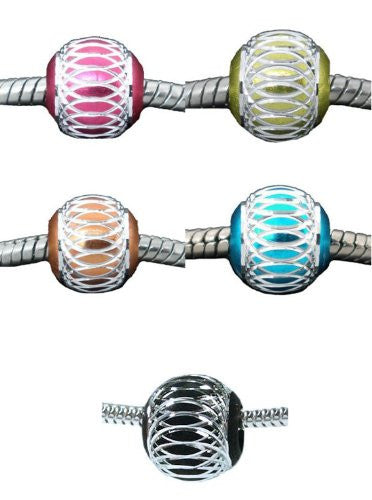 Orange Lantern Aluminum Charm for European Snake Chain Charm Bracelet