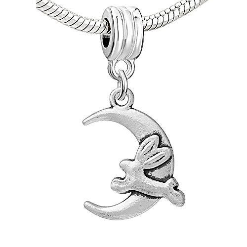 Rabbit Jumping Over the Moon Charm Spacer European Bead Compatible for Most European Snake Chain Bracelet - Sexy Sparkles Fashion Jewelry