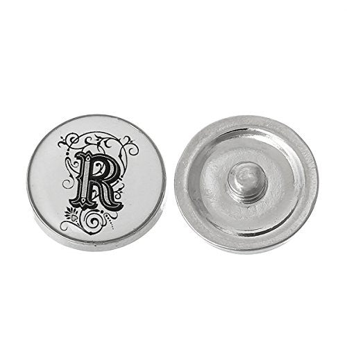 Alphabet Letter R Chunk Snap Button Pendant Fits Snaps Chunk Bracelet