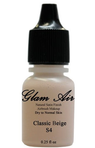 Airbrush Makeup Foundation Satin S4 Classic Beige and S6 Golden Beige Water-based Makeup Lasting All Day 0.25 Oz Bottle By Glam Air - Sexy Sparkles Fashion Jewelry - 2
