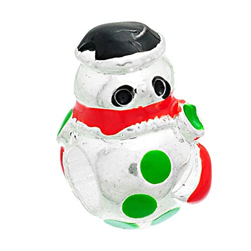 Christmas Snowman W/ Hat Bead Compatible for Most European Snake Chain Bracelet - Sexy Sparkles Fashion Jewelry - 1
