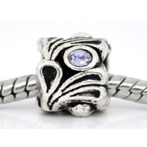 Opal  Rhinestone Flower Bead Charm, For Snake Chain Charm Bracelet - Sexy Sparkles Fashion Jewelry - 1