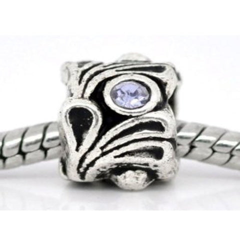 Opal  Rhinestone Flower Bead Charm, For Snake Chain Charm Bracelet - Sexy Sparkles Fashion Jewelry - 1
