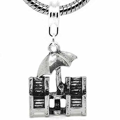 Beach Chair Dangle Bead Spacer for Snake Chain Charm Bracelet - Sexy Sparkles Fashion Jewelry - 1