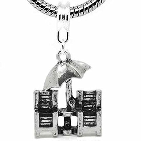 Beach Chair Dangle Bead Spacer for Snake Chain Charm Bracelet - Sexy Sparkles Fashion Jewelry - 1