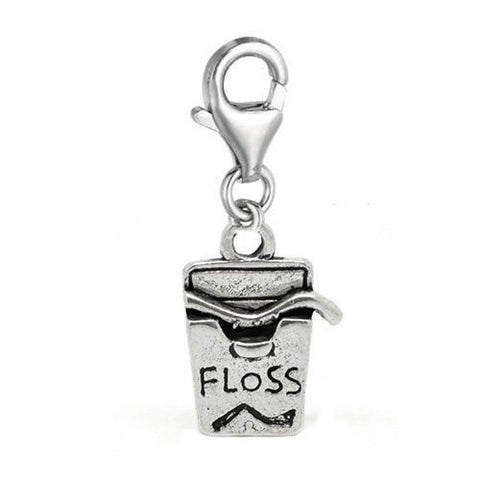 Floss Clip on Pendant for European Charm Jewelry w/ Lobster Clasp - Sexy Sparkles Fashion Jewelry - 2