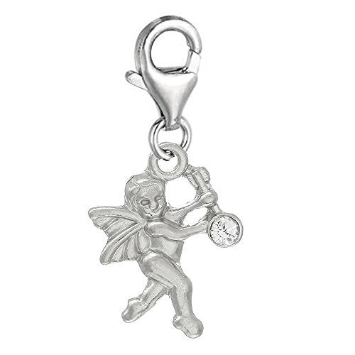 Clip on Angel Baby Charm Dangle Pendant for European Clip on Charm Jewelry w/ Lobster Clasp