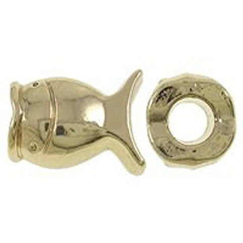 Gold Plated Base Fish Charm European Bead Compatible for Most European Snake Chain Bracelet - Sexy Sparkles Fashion Jewelry - 1