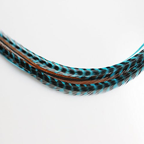 Feather Hair extension 8-11 Indian Blue Fashion Trend Feathers Hair Extension with 2 Crimp Beads - Sexy Sparkles Fashion Jewelry - 3