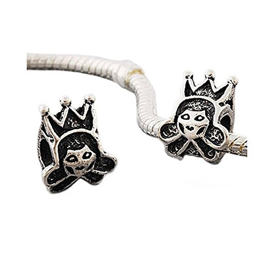 Princess Girl with Crown Charm European Bead Compatible for Most European Snake Chain Bracelet - Sexy Sparkles Fashion Jewelry - 1