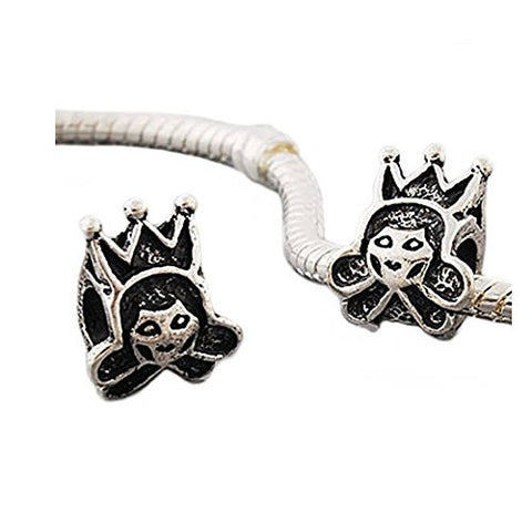 Princess Girl with Crown Charm European Bead Compatible for Most European Snake Chain Bracelet - Sexy Sparkles Fashion Jewelry - 1