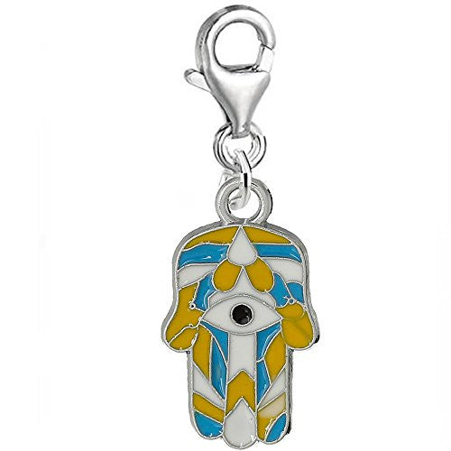 Hamsa Evil Eye Clip on Pendant for European Charm Jewelry w/ Lobster Clasp - Sexy Sparkles Fashion Jewelry