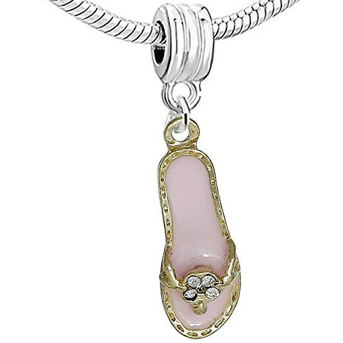 Dangling Flip Flop Shoe Charm Bead for European Snake Chain Charm Bracelet - Sexy Sparkles Fashion Jewelry