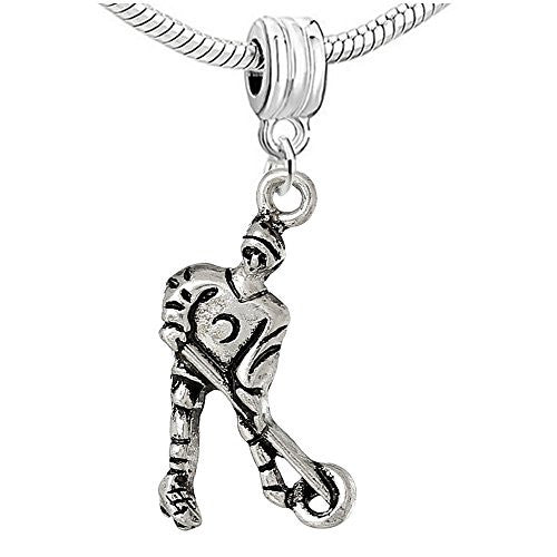 Hockey Player Dangle Bead Compatible for Most European Snake Chain BraceletFor Snake Chain Bracelet - Sexy Sparkles Fashion Jewelry