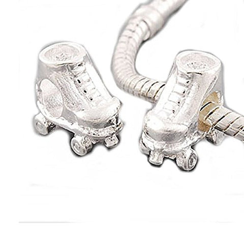 Roller Skate Charm Spacer Beads for Snake Chain Charm Bracelet - Sexy Sparkles Fashion Jewelry - 1