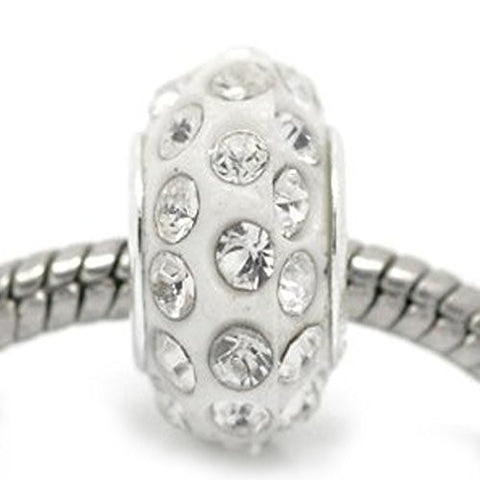 Beautiful Rhinestone Spacer Bead with Clear Crystals Pave European Charm Bead - Sexy Sparkles Fashion Jewelry - 1
