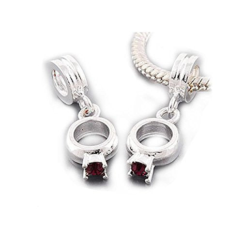 Engagement Ring Dangle European Bead Compatible for Most European Snake Chain Charm Bracelet - Sexy Sparkles Fashion Jewelry - 1