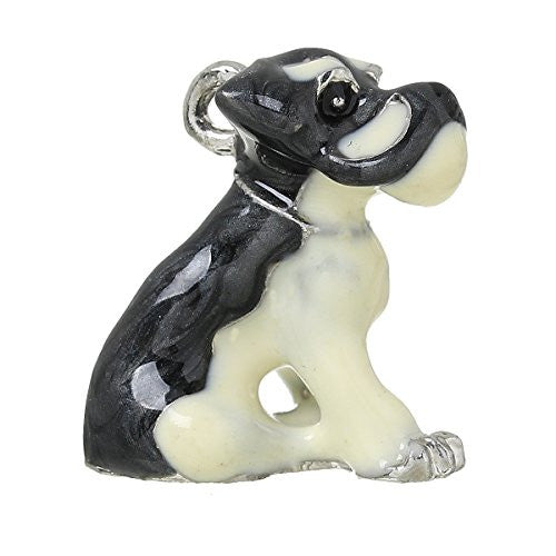 Black and white Dog Pendant Charm Bead for Bracelet or Necklace - Sexy Sparkles Fashion Jewelry