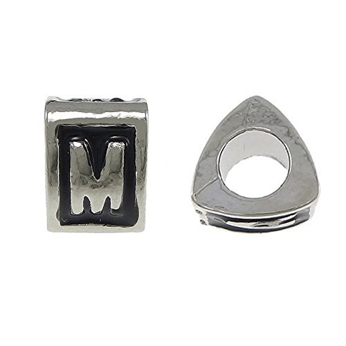 Letter  "M" Triangle Spacer European European Bead Compatible for Most European Snake Chain Charm Bracelet