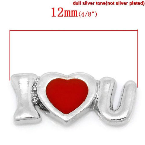 I love U Floating Charms For Glass Living Memory Lockets - Sexy Sparkles Fashion Jewelry - 3