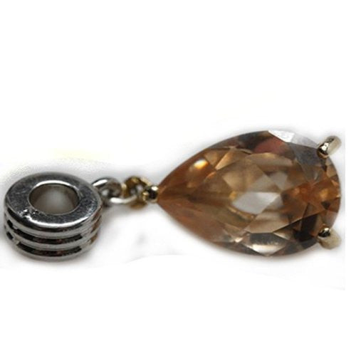 November Topaz Cubiz Zircon Dangle European Bead Compatible for Most European Snake Chain Bracelet - Sexy Sparkles Fashion Jewelry