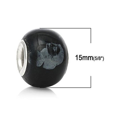10 Pcs Random Black and Silver Plated Selected Murano Beads For Snake Chain Charm Bracelet - Sexy Sparkles Fashion Jewelry - 3