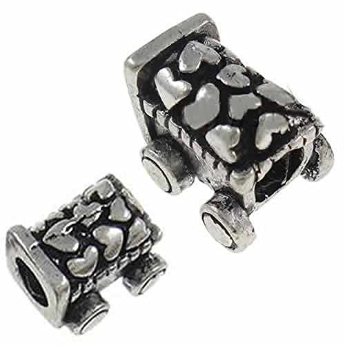Shopping Cart Full Of Hearts Charm Spacer European Bead Compatible for Most European Snake Chain Bracelet - Sexy Sparkles Fashion Jewelry