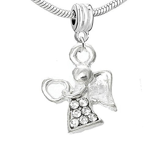 Angel with Clear  Crystals Bead Compatible for Most European Snake Chain Bracelet - Sexy Sparkles Fashion Jewelry - 1