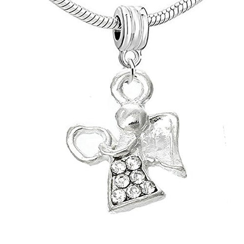 Angel with Clear  Crystals Bead Compatible for Most European Snake Chain Bracelet - Sexy Sparkles Fashion Jewelry - 1