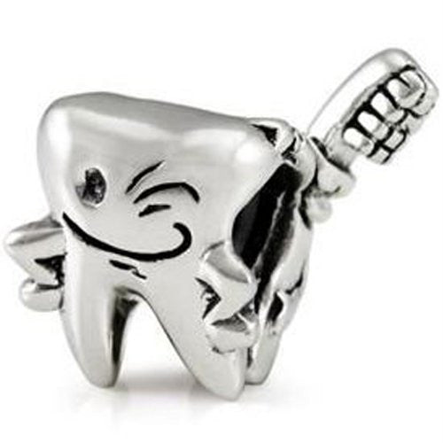 Happy Tooth Charm Spacer European Bead Compatible for Most European Snake Chain Bracelet - Sexy Sparkles Fashion Jewelry