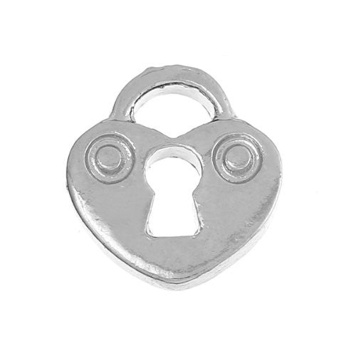 Heart With Key Floating Charms For Glass Living Memory Lockets - Sexy Sparkles Fashion Jewelry - 1