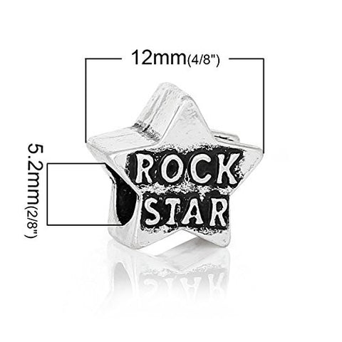 Rock Star Bead Compatible for Most European Snake Chain Bracelet - Sexy Sparkles Fashion Jewelry - 3