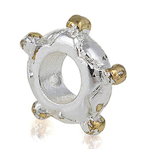 Smooth Sailing Boat Steering Wheel European Bead Compatible for Most European Snake Chain Charm Bracelet - Sexy Sparkles Fashion Jewelry - 1